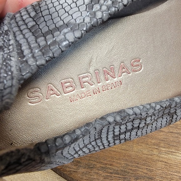 Sabrinas Ballet Flats Gray Snake Print‎ Leather Slip On Shoes EU Size 38 US 8 - Picture 10 of 10